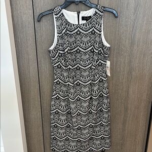 Chic Black and White Patterned Dress